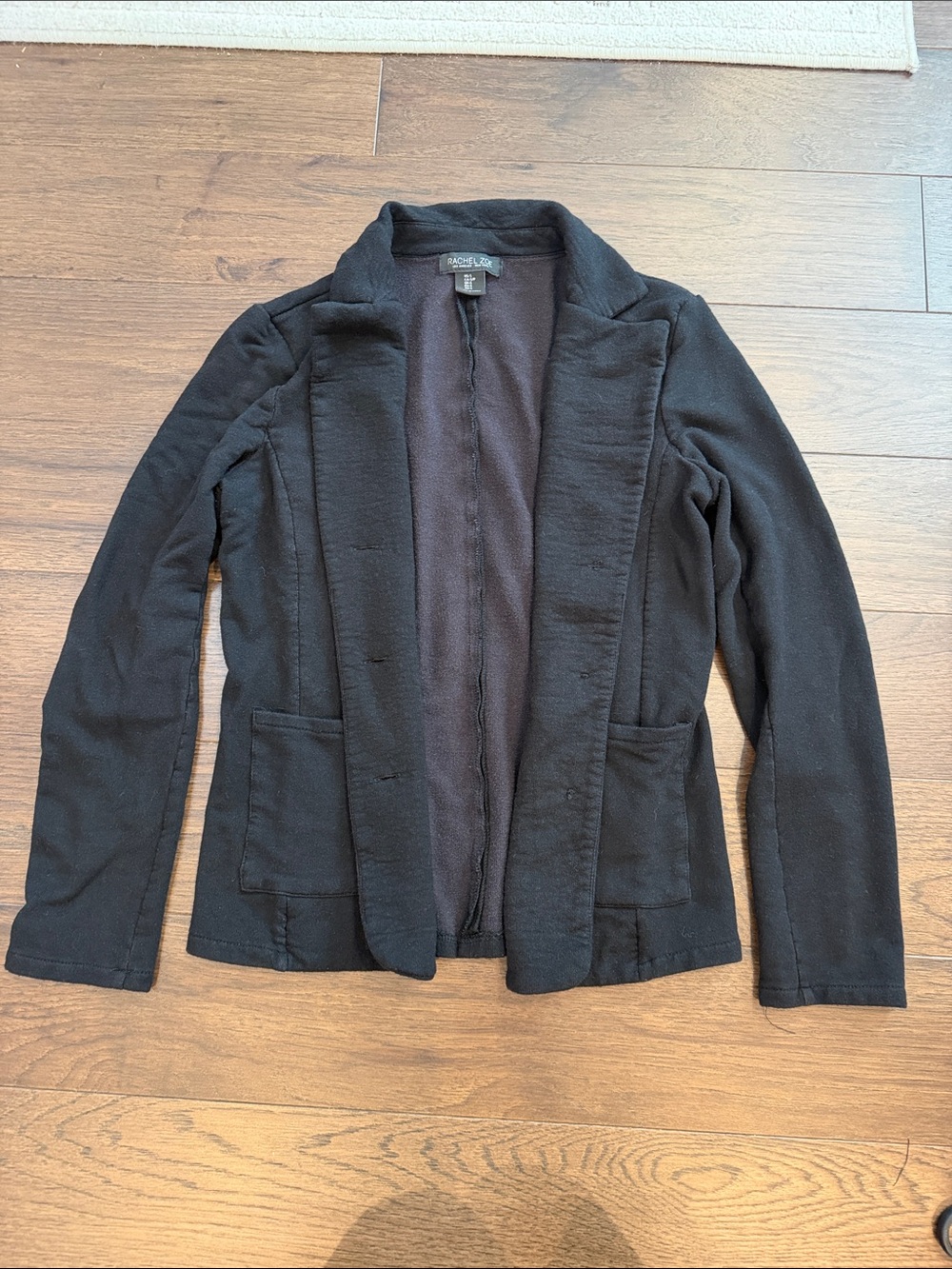 Rachel Zoe Black Open-Front Knit Blazer Jacket Size Small - C31-058